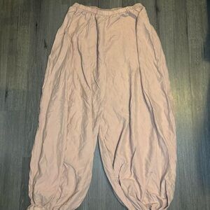 Zara Light Pink Balloon Linen Pants
